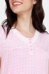 Zivame Batik Bae Knit Cotton Full Length Nightdress - Prism Pink — thumbnail 5